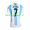 Fußballtrikots Argentinien De Paul 7 Copa America 2024 Kurzarm Heimtrikotsatz kaufen